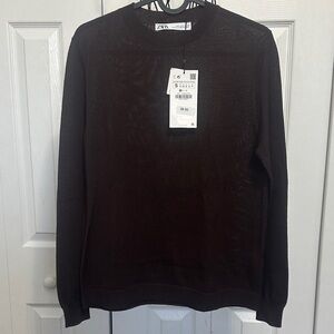 Zara Dark Brown Crewneck Sweater